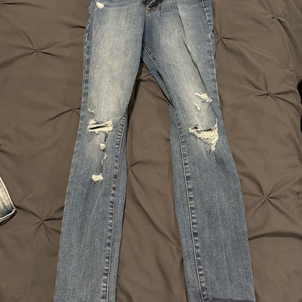 Universal Thread Blue Jeggings with Distressed Details